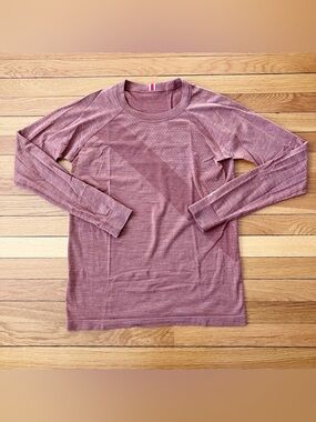 Tracksmith Rust Wool Blend Performance Run Workout Athletic Long Sleeve Large